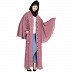Front open  Dubai Kaftan with Butterfly sleeve- Puce pink
